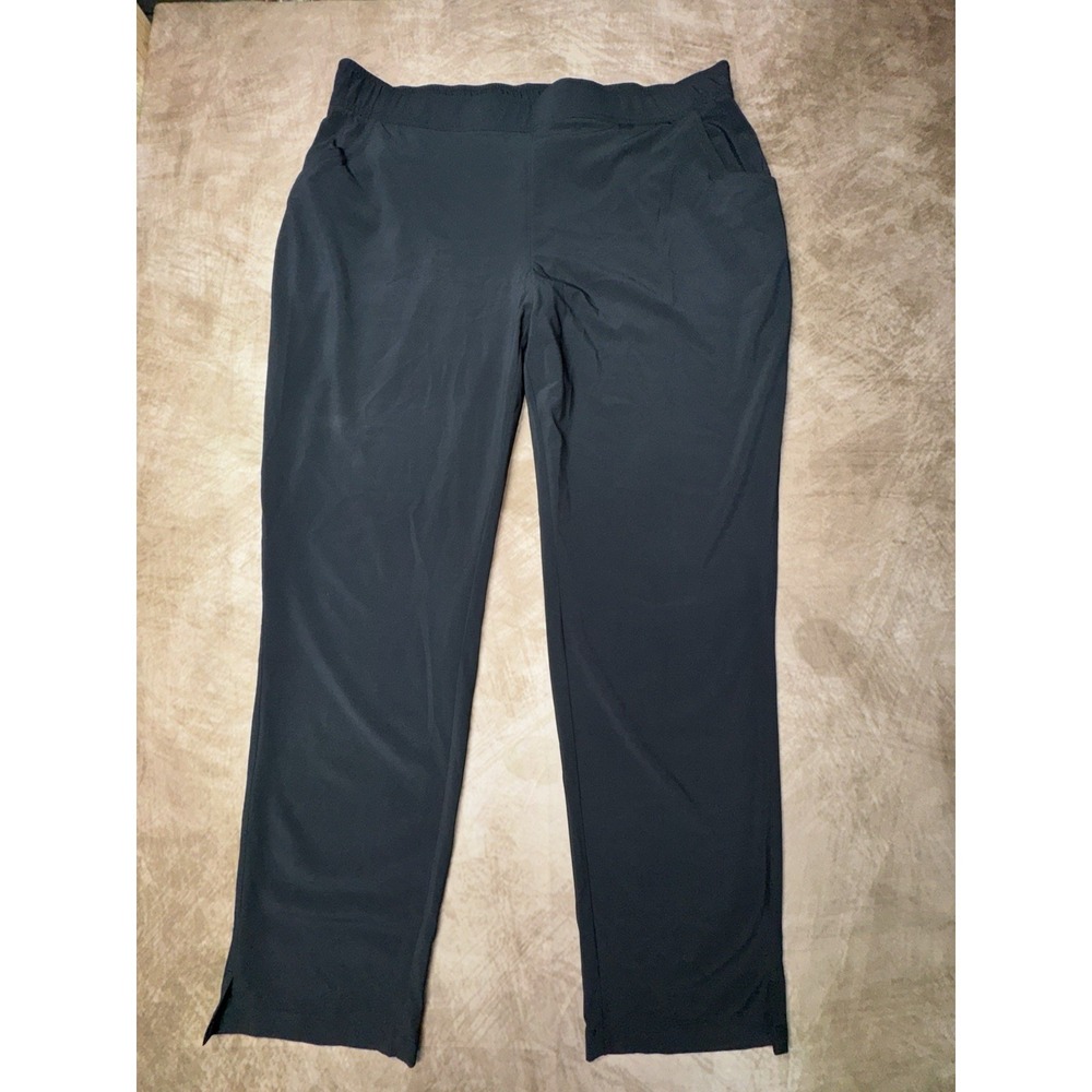 Eddie Bauer Womens Traveler Ankle Pants Size L Black Stretch Outdoor Travel